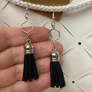 Suede tassel earrings